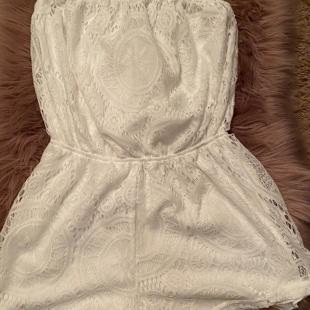 Charlotte Russe White Lace Romper